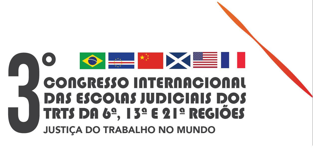 Banner 3º Congresso Internacional das Escolas Judiciais dos TRTs da 6ª, 13ª e 21ª Regiões